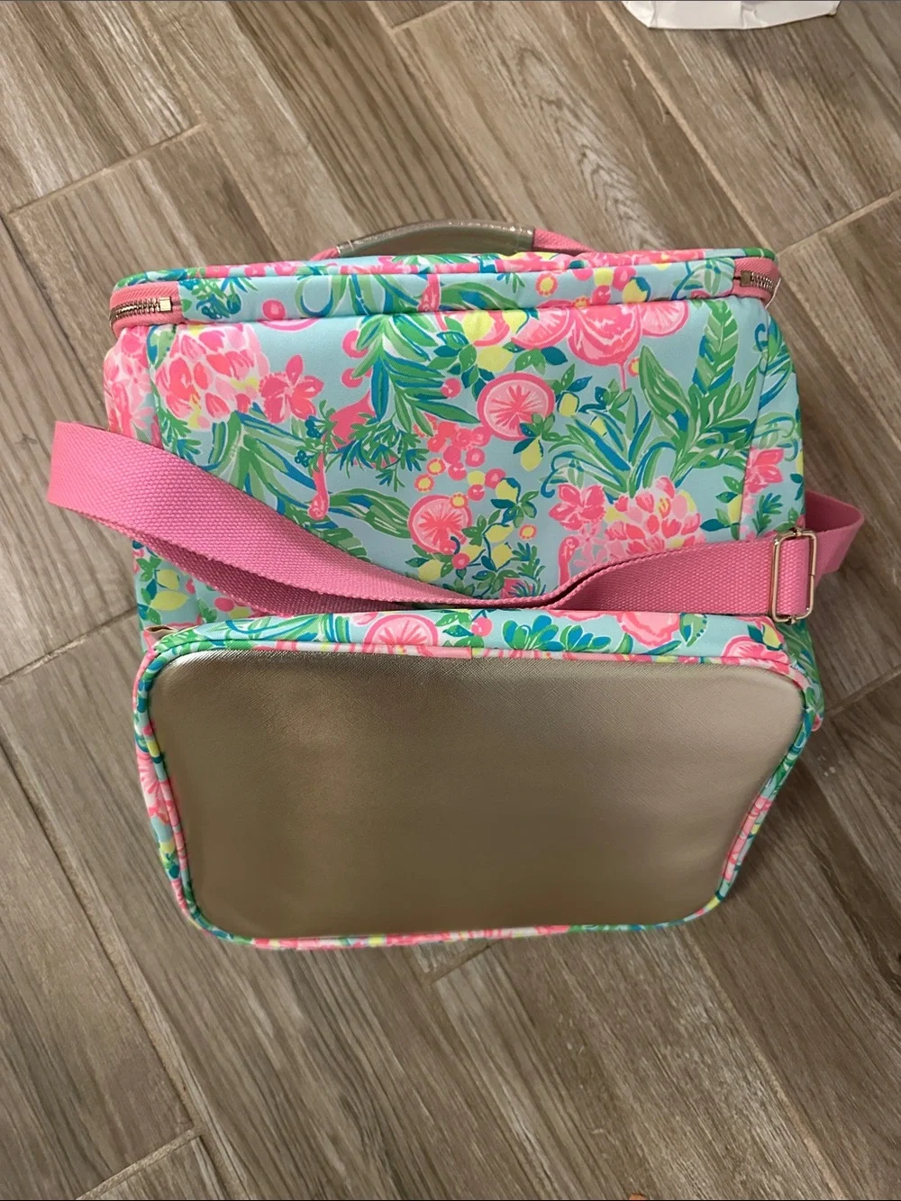 Lilly Pulitzer Aqua & Pink Floral Cosmetic Pouch